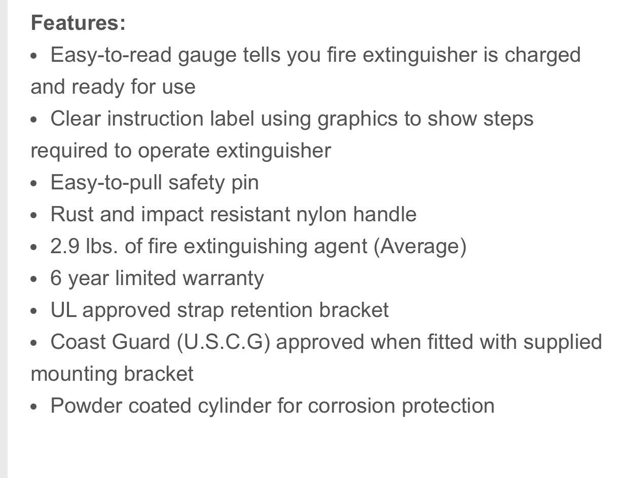 Fire Extinguisher For All Makes And Models | UL Rated 10B:C