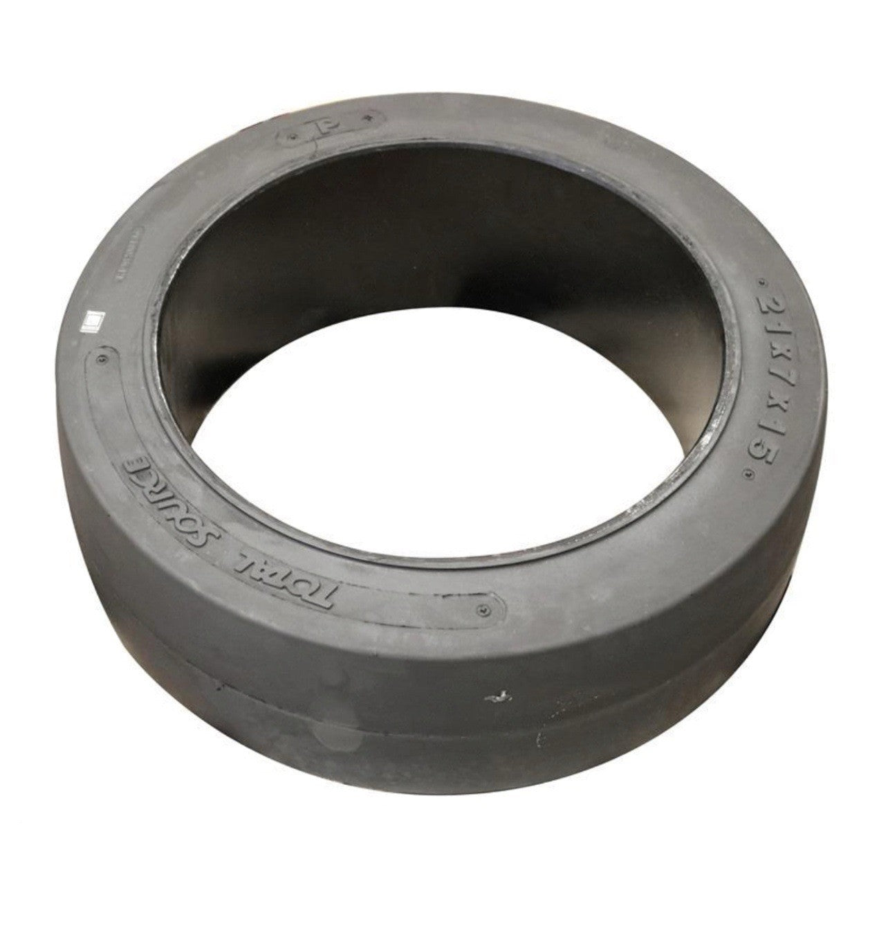 21X7X15 Tires Solid Forklift Press-On Tire | Black Smooth