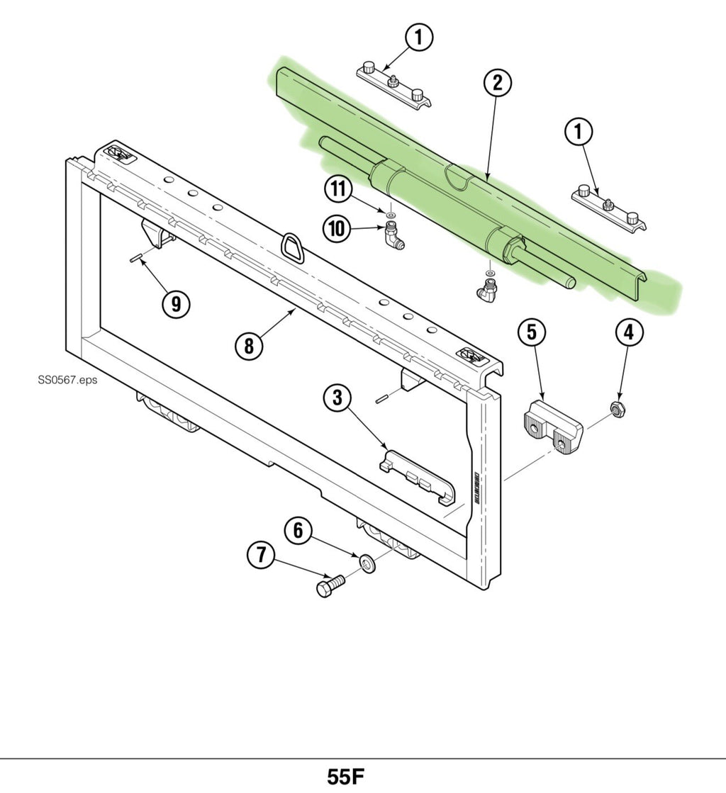 Forklift Sideshift Cylinder 6025684 | Fits Cascade 55F-SSS-A251 A257 A271