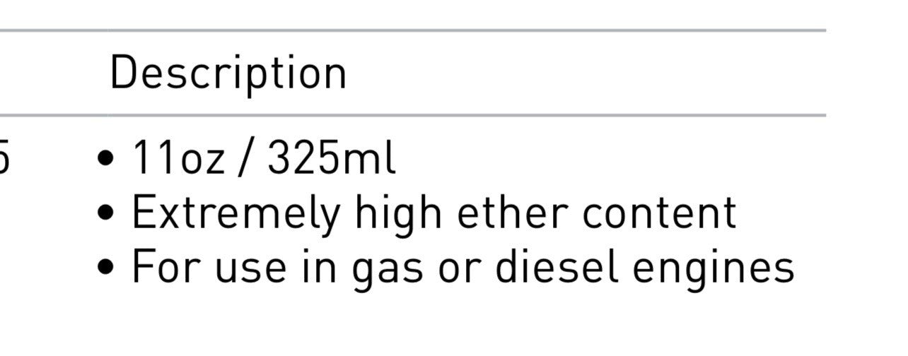 (QTY 6) STARTING FLUID - DIESEL - 11OZ