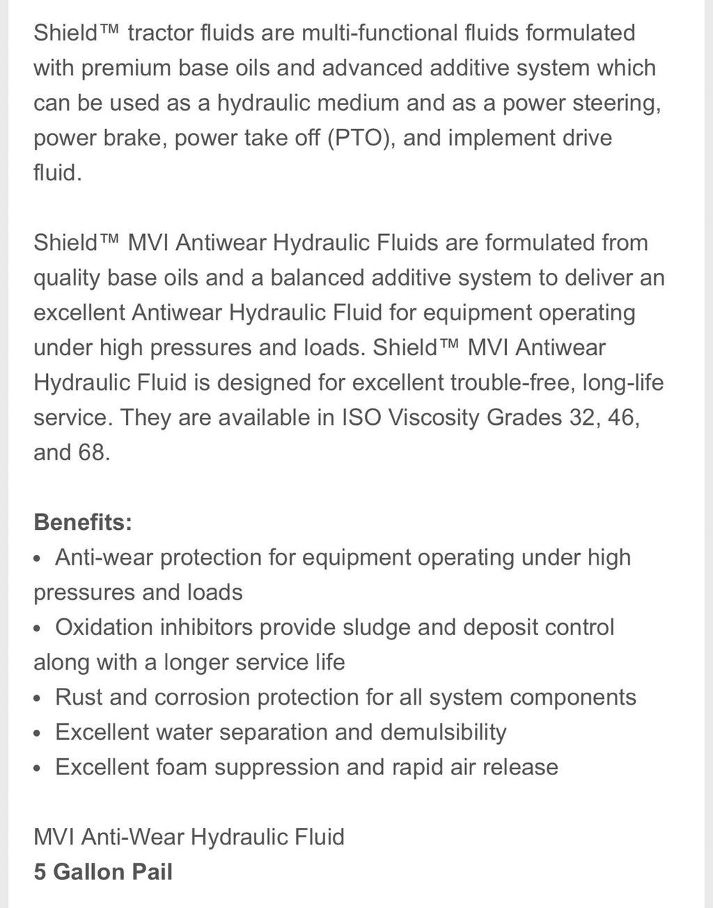 Universal Hydraulic Oil AW32 | 5 Gallon Pail | SHIELD