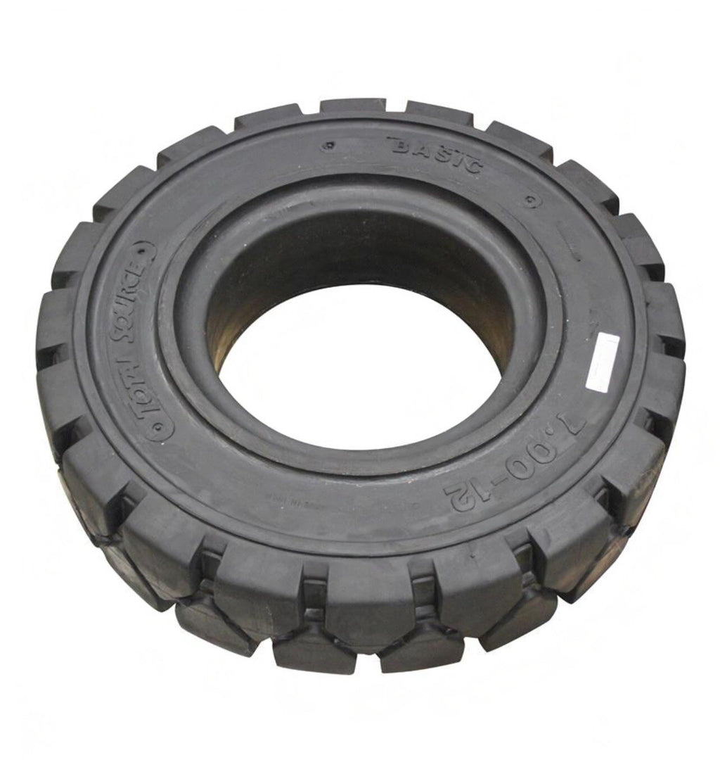 Forklift Tire 7.00-12 (5in Rim) Solid Pneumatic Black Traction |