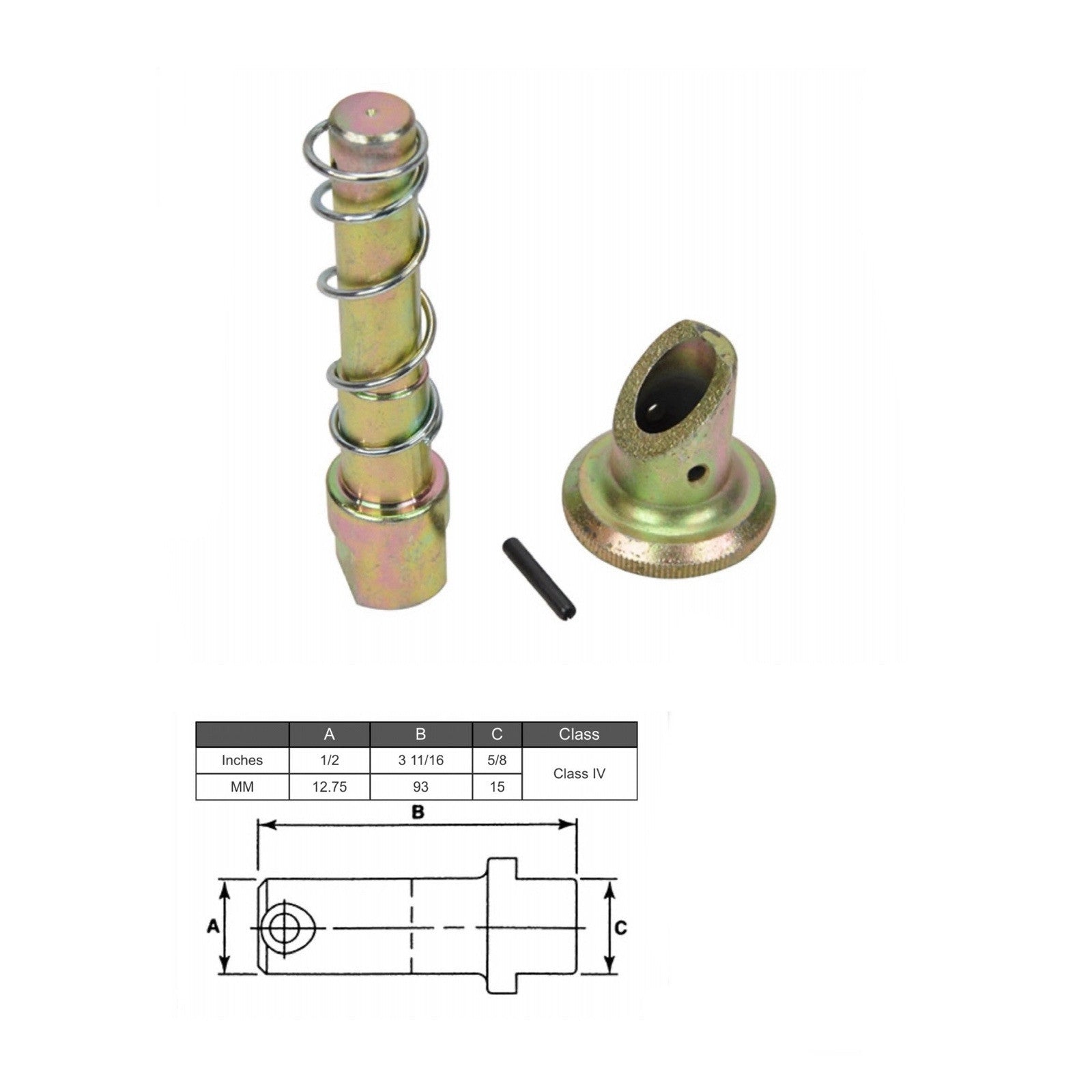 (SET OF 2) Forklift Fork Pin Kit Class 4 | 93MM