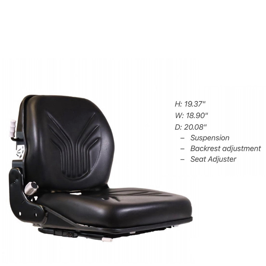 TN53845 NEW Tennant Sweeper Seat W/Suspension | Black Vinyl