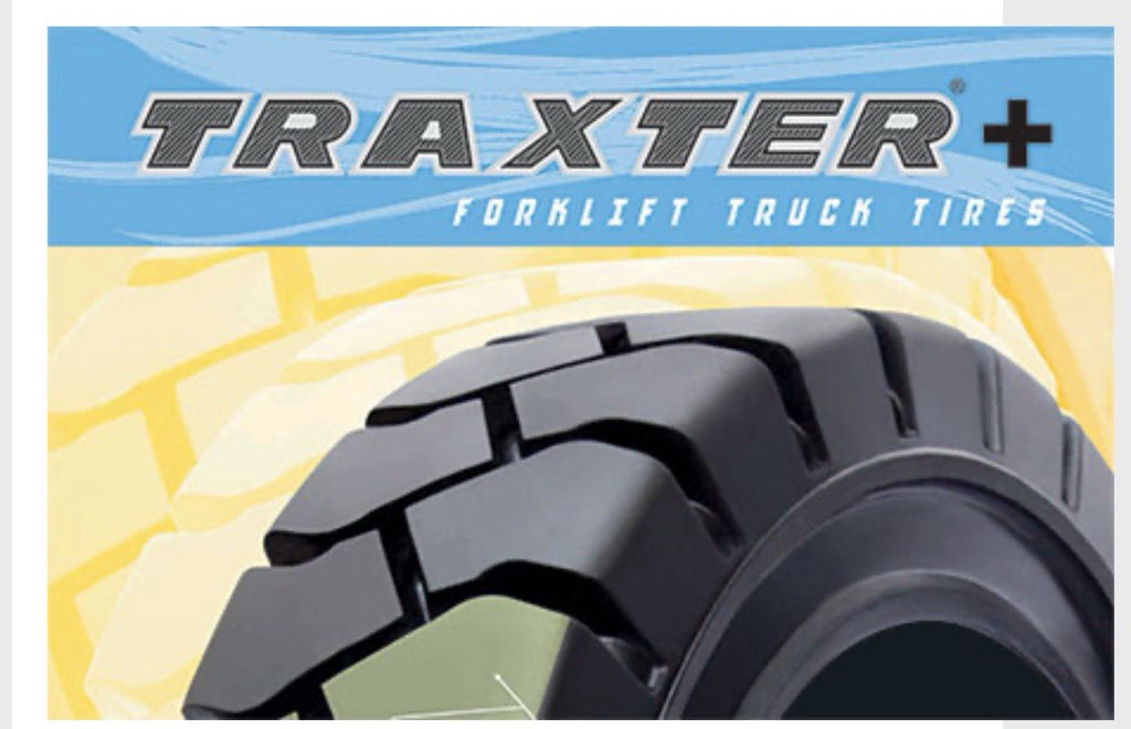 NEW TRAXTER Forklift Tire 6.50 x 10 | Solid Pneumatic Black Traction