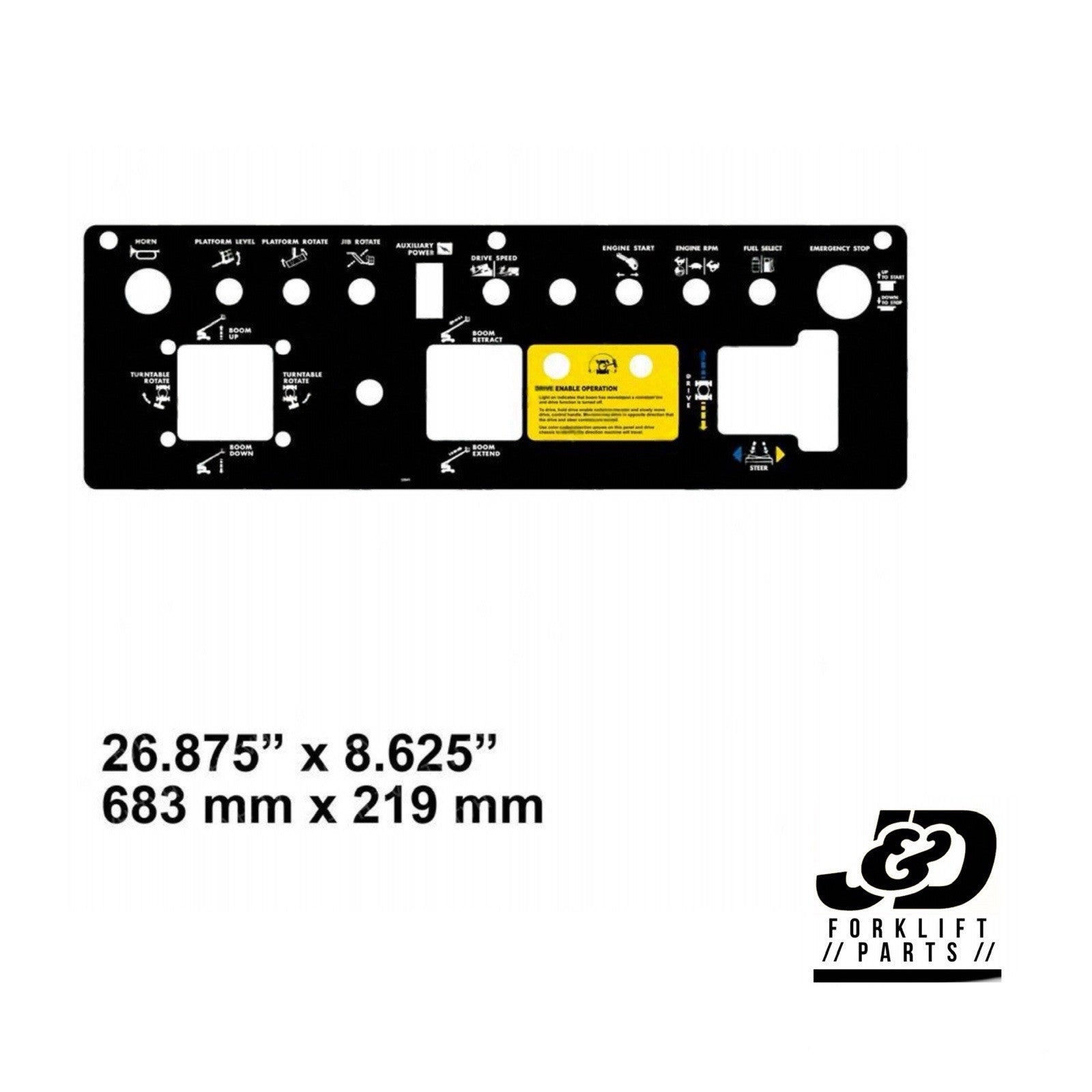 Genie 32941GT, PLATFORM DECAL OVERLAY CONTROL BOX STICKER, Z45/22, S-60
