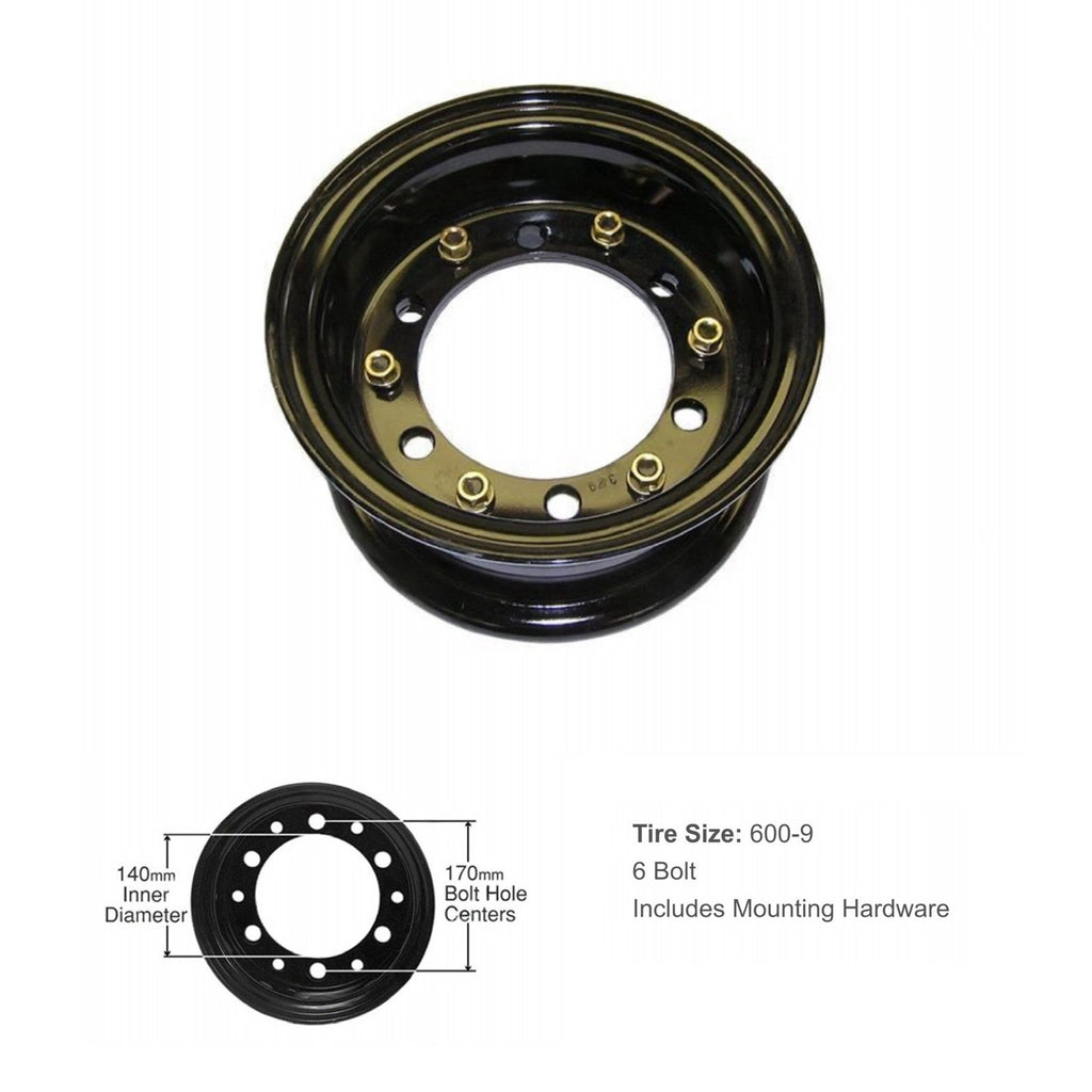 Universal Forklift Steel Rim Split Wheel 600-9 Tire Size 6 Bolt R600-2