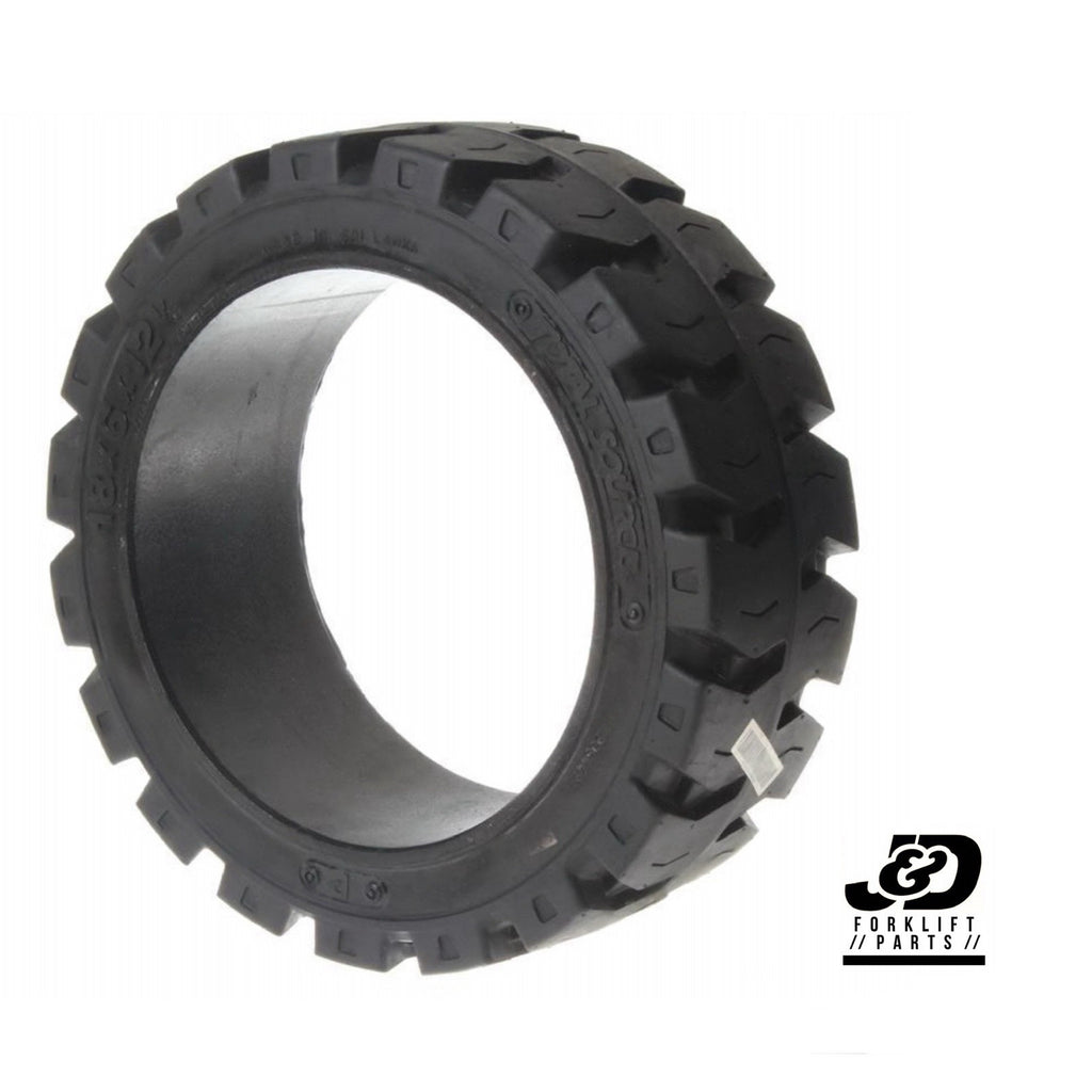 18X6X12-1/8 Tires Solid Forklift Press-On Tire black Traction