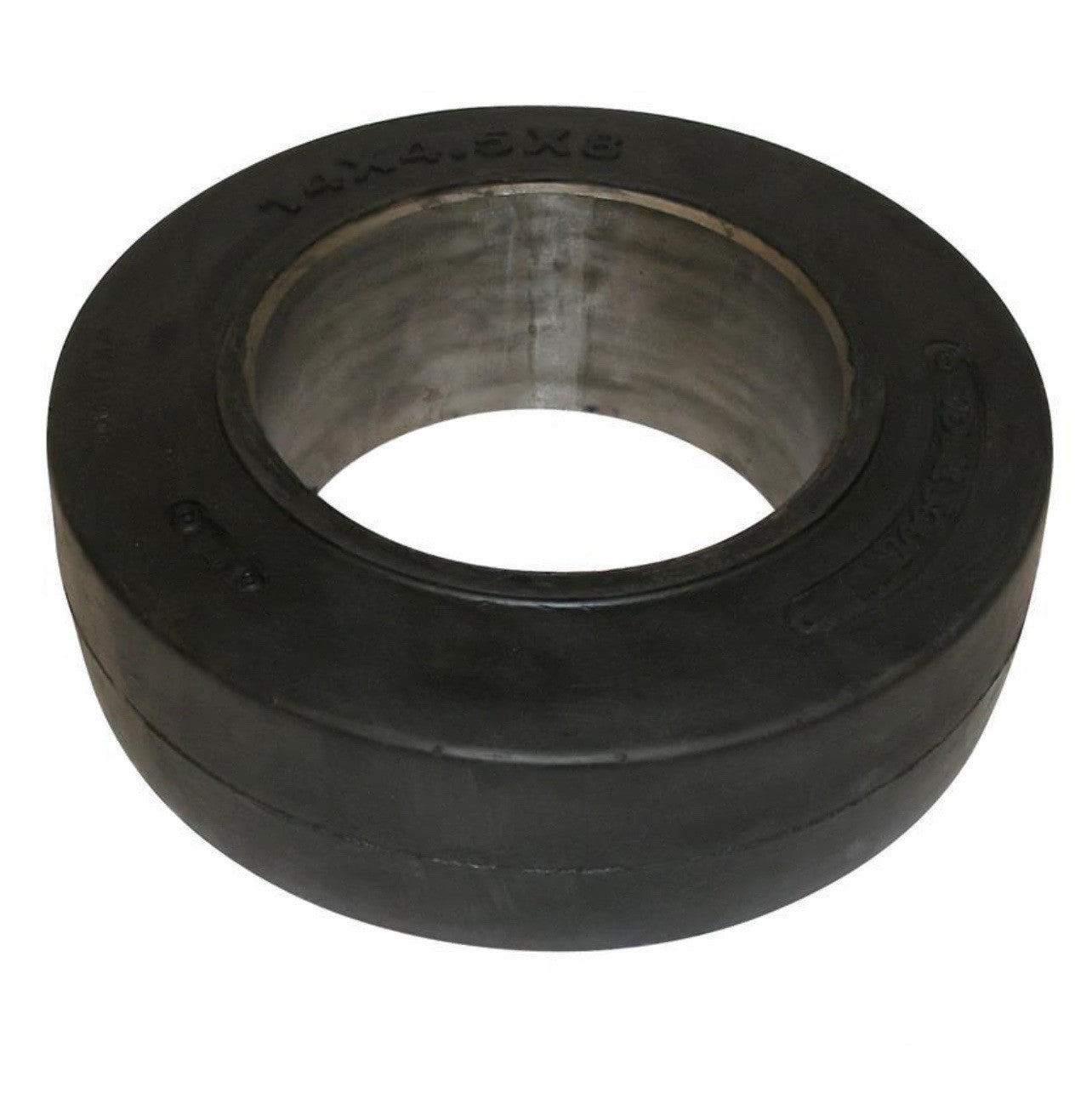 (SET OF 2) FORKLIFT TIRE 14X4.5X8 SMOOTH  PRESS ON | BLACK