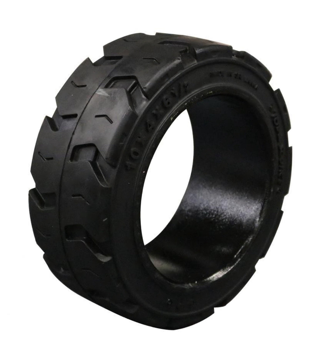 (SET OF 2) FORKLIFT TIRE - 10 X 4 X 6.5 TRACTION TOTAL SOURCE PRESS ON BLACK