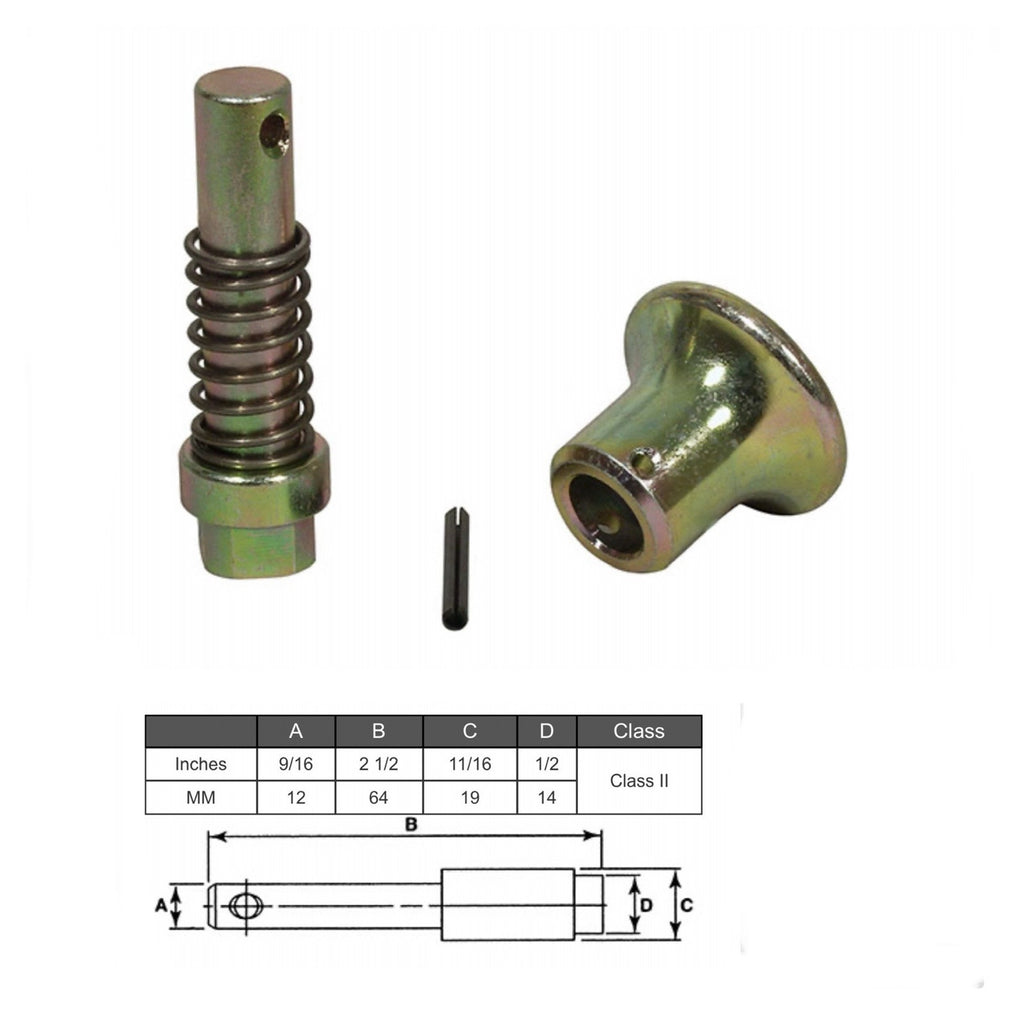 (SET OF 2) Forklift Fork Pin Kit Class 2 | 64MM