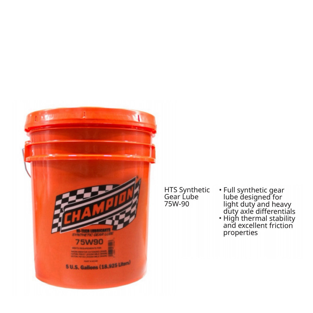 CHAMPION SYNTHETIC SAE 75W-90 TRANS AND DIFF LUBE 5 GALLON PAIL