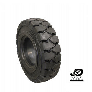 (SET OF 2) Forklift Tire Solid Pneumatic 6.50 x 10 | Black Traction