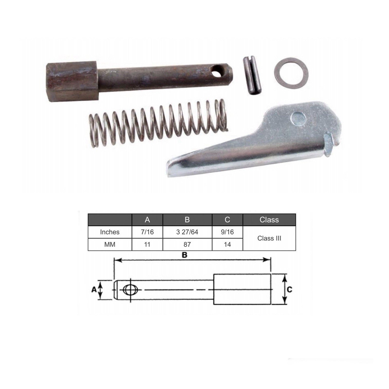 (SET OF 2) Forklift Fork Pin Kit Class 3 | 87MM